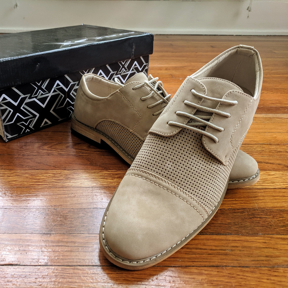 Sand-Tan Derby Shoes